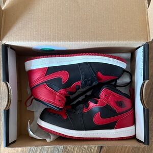 Jordan Kids' Red and Black Sneakers